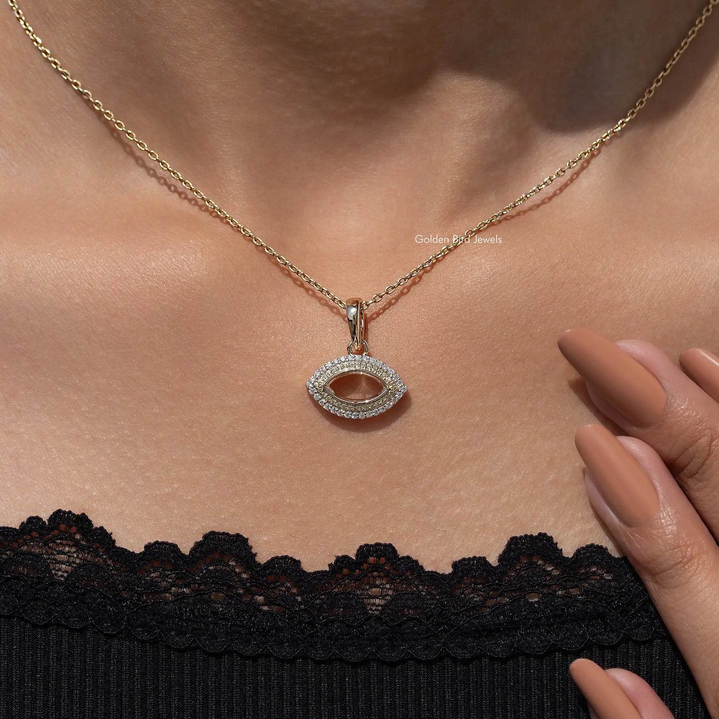 Moissanite Open Marquise Cut Pendant