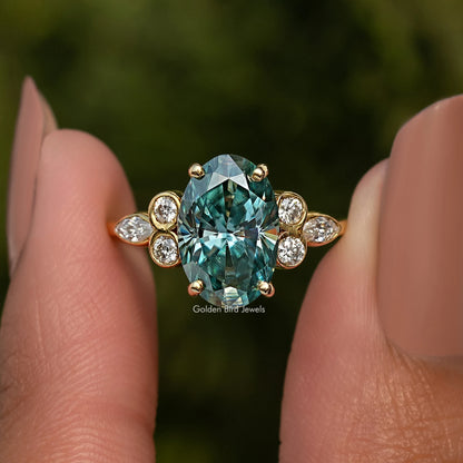 Oval And Marquise Cut Moissanite Proposal Ring