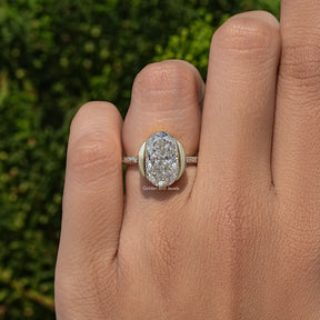 Oval Cut Moissanite Solitaire Ring