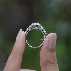 Oval And Half Moon Lab Diamond Five Stone Ring