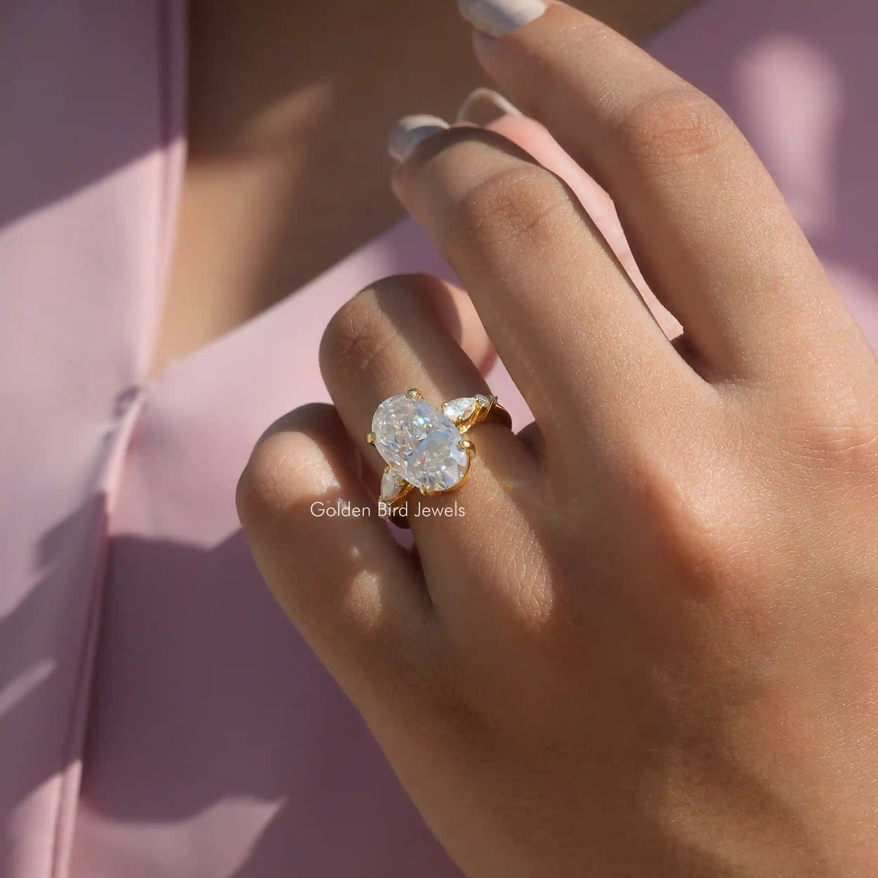 View Of Oval Cut Solitaire Moissanite Engagement Ring