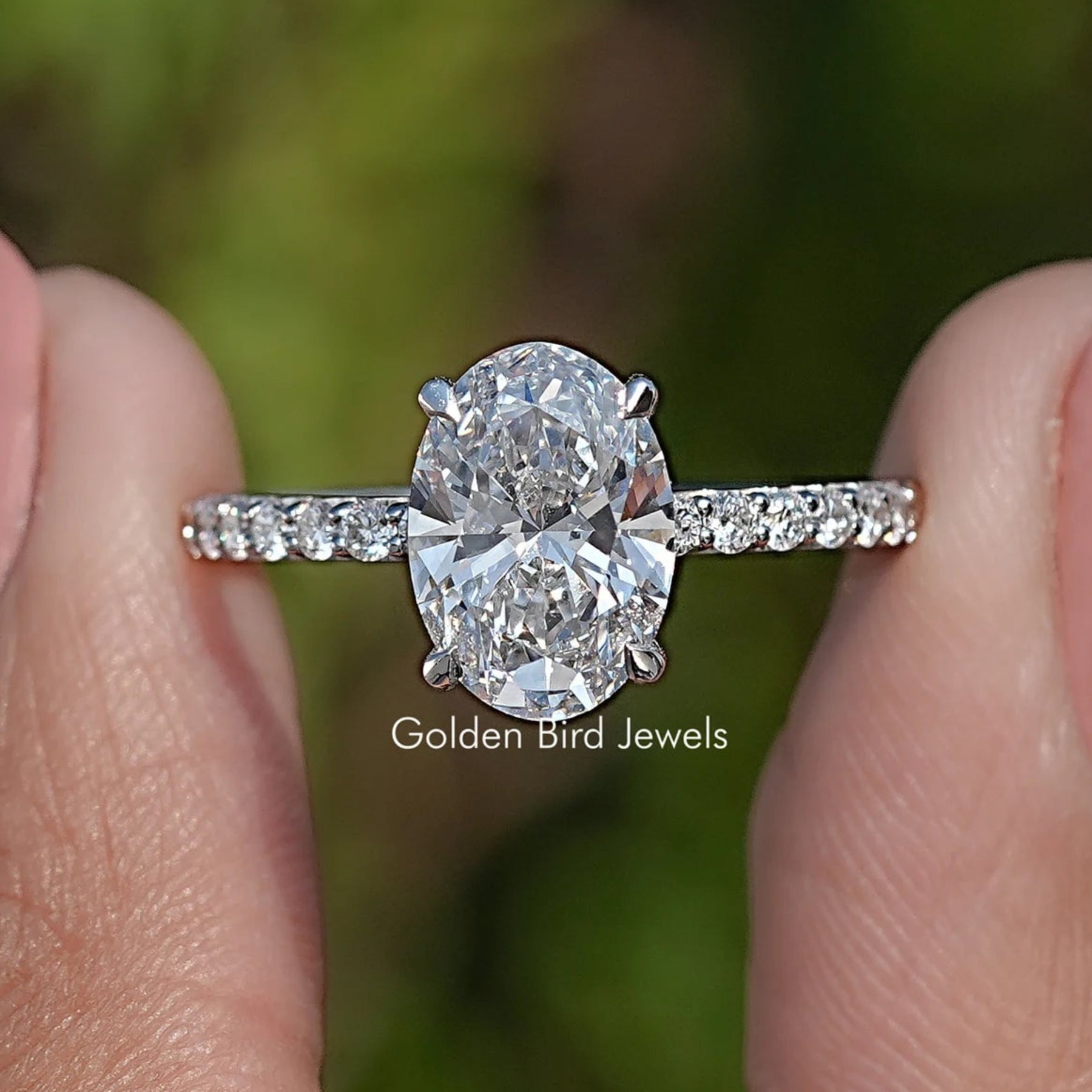 Oval Cut Lab Diamond Engagement Ring