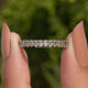 Oval Cut Moissanite Three Quarter Eternity Band