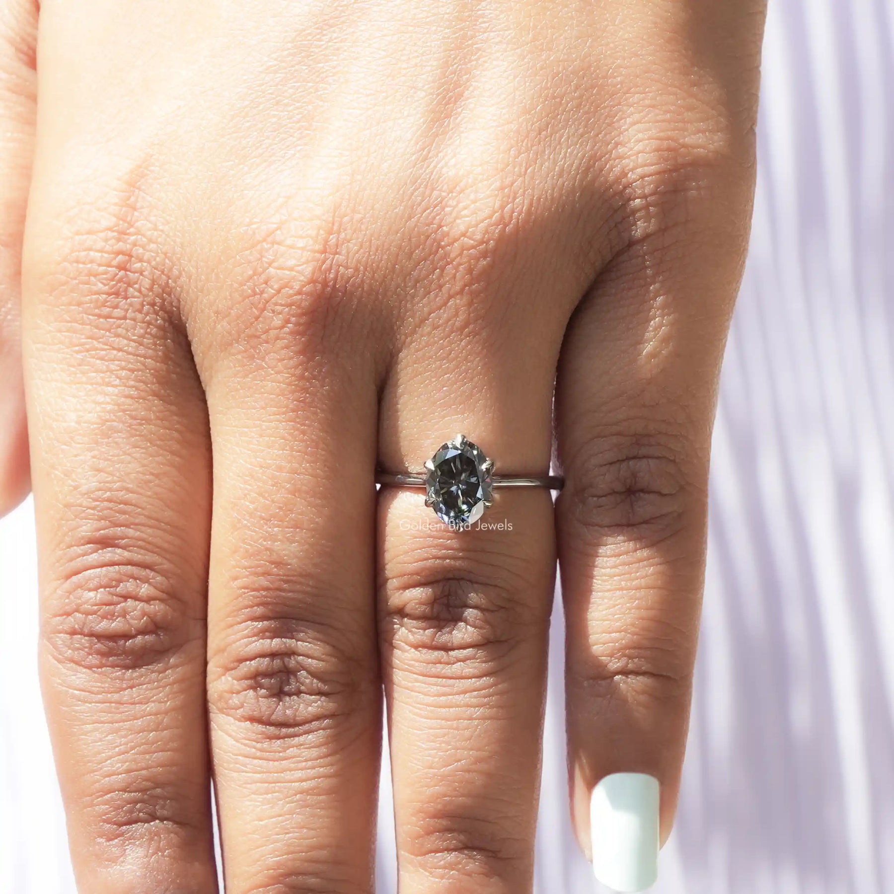 Oval Cut Solitaire Moissanite Engagement Ring