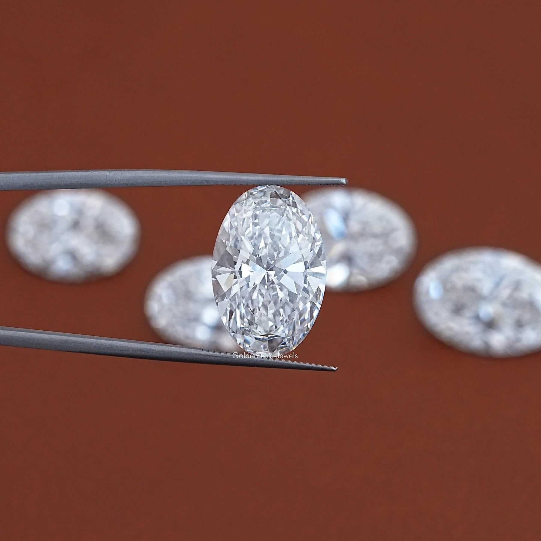 Cross View Of Oval Cut Lab Loose Diamond 
