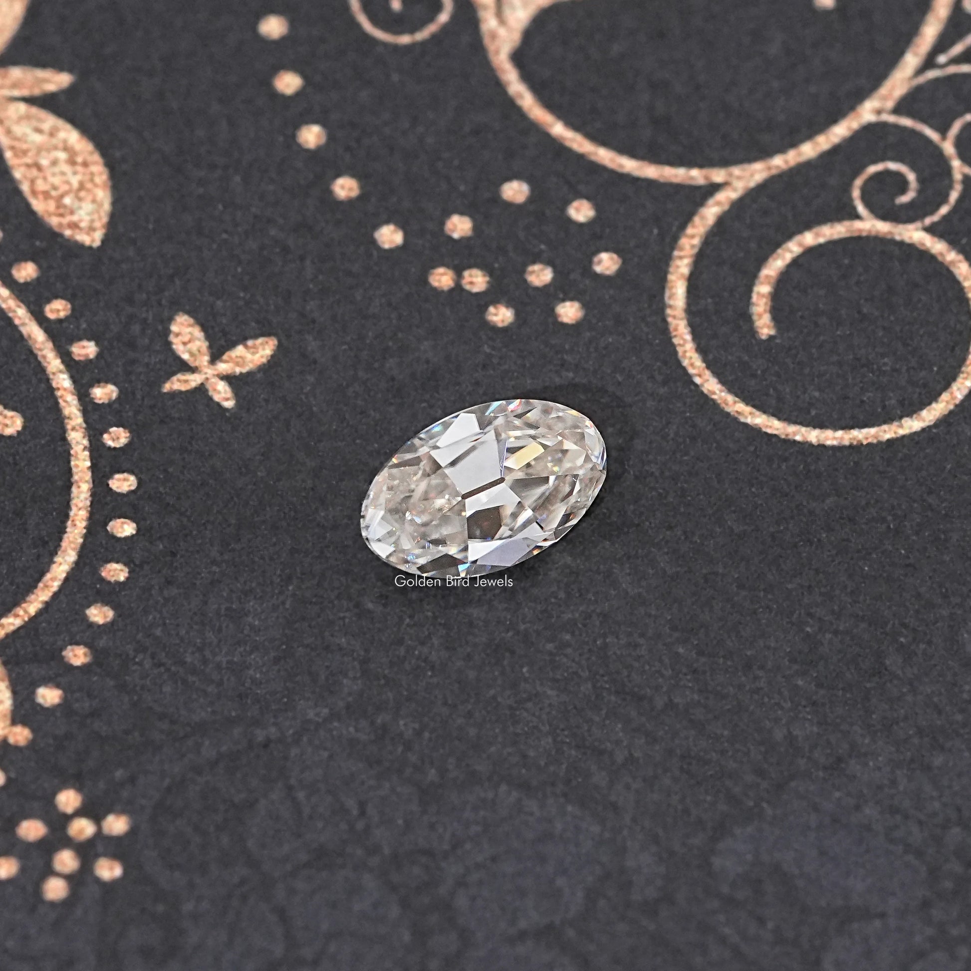 Top View of Old Mine Oval Cut Loose Moissanite Stone