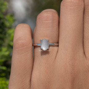 Oval Moonstone Gemstone Solitaire Engagement Ring