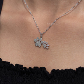 Side view of Round Shaped Lab Diamond Solitaire Pendant