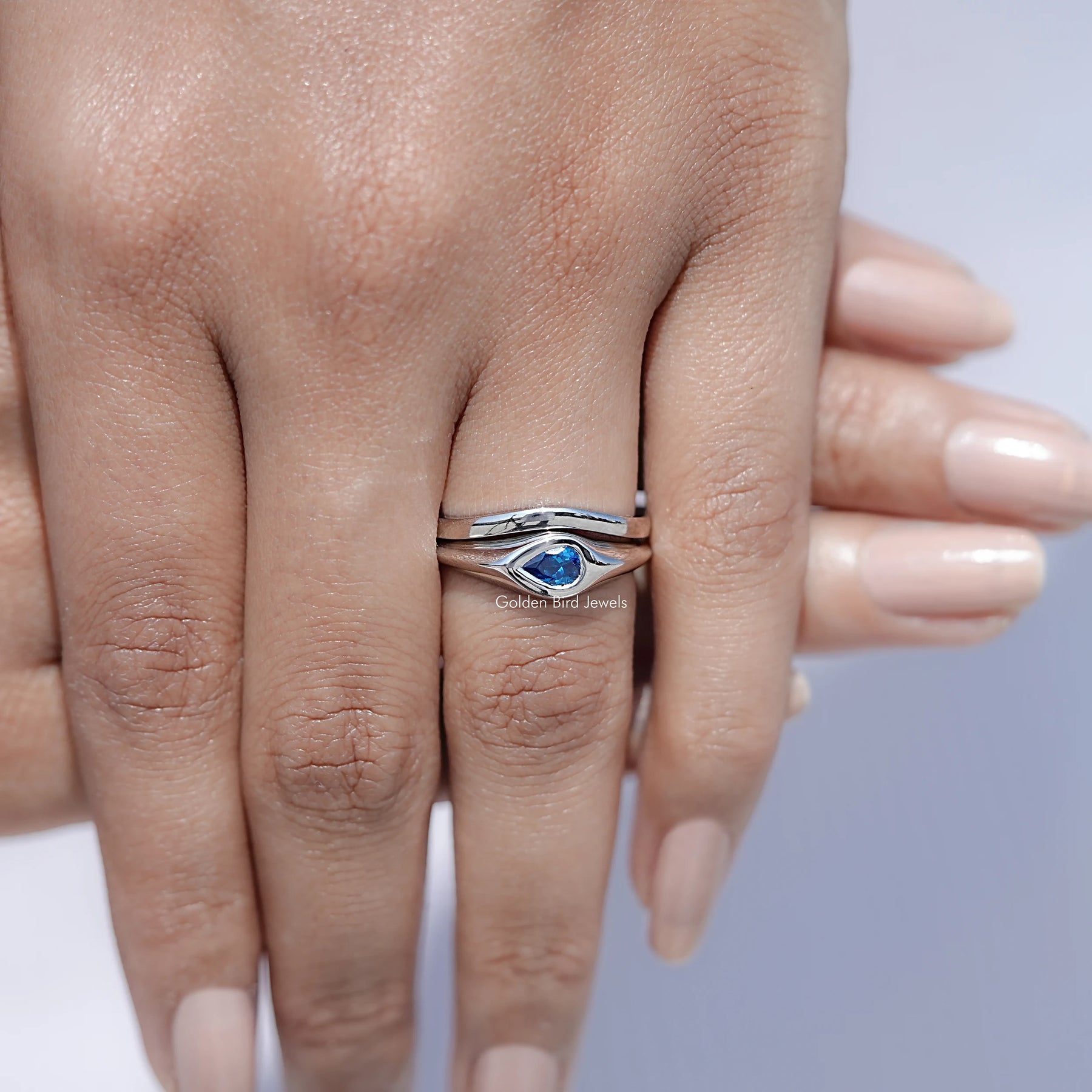 Pear Shaped Gemstone Bridal Ring Set