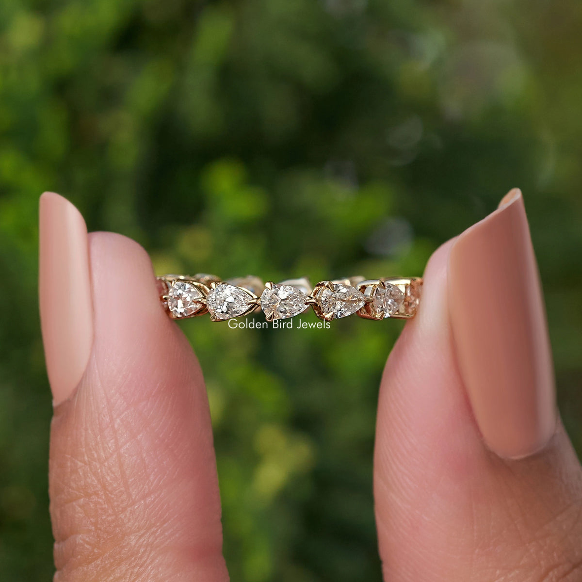 Pear Eternity Band Lab Grown Wedding Band