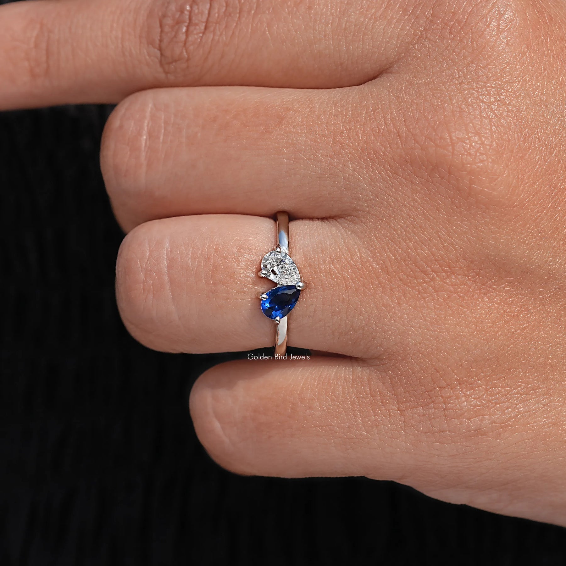 Pear Cut Gemstone Toi Moi Engagement Ring