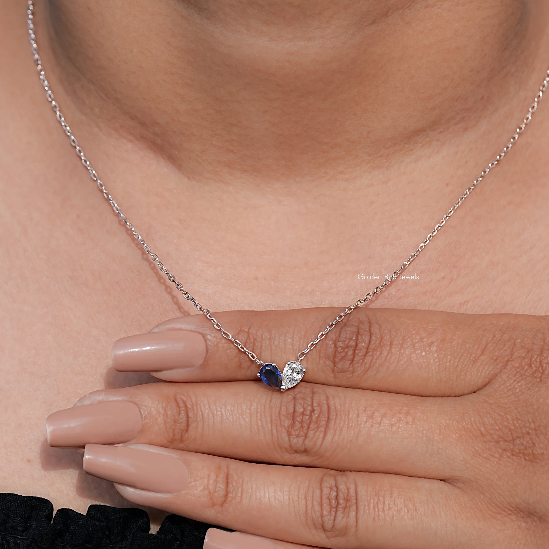 Pear Shaped Gemstone Toi Et Moi Pendant