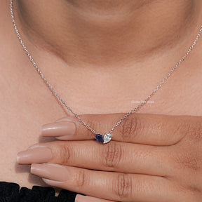 Pear Shaped Gemstone Toi Et Moi Pendant