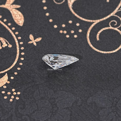 Side View Of Old Mine Pear Cut Loose Moissanite Stone