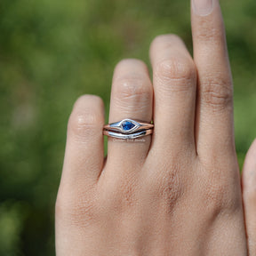Pear Shaped Gemstone Bridal Ring Set