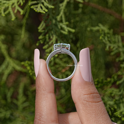 Princess Moissanite Gemstone Split Shank Wedding Ring