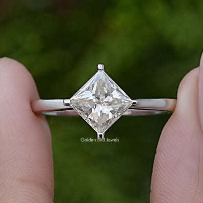 Princess Cut Moissanite Solitaire Engagement Ring