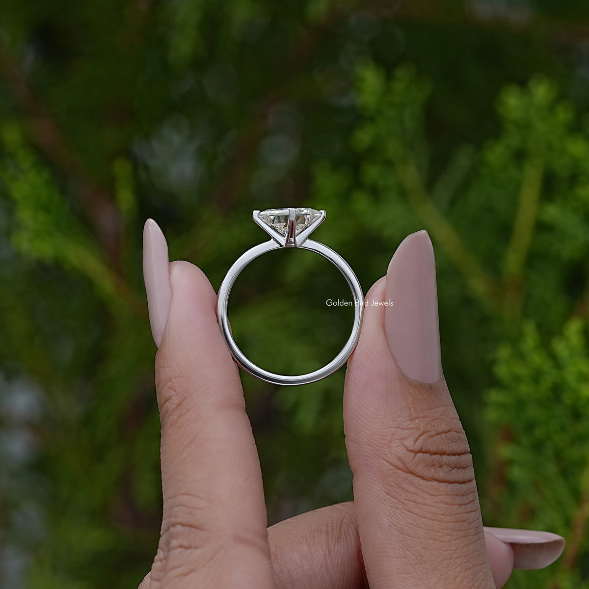 Princess Cut Moissanite Solitaire Engagement Ring
