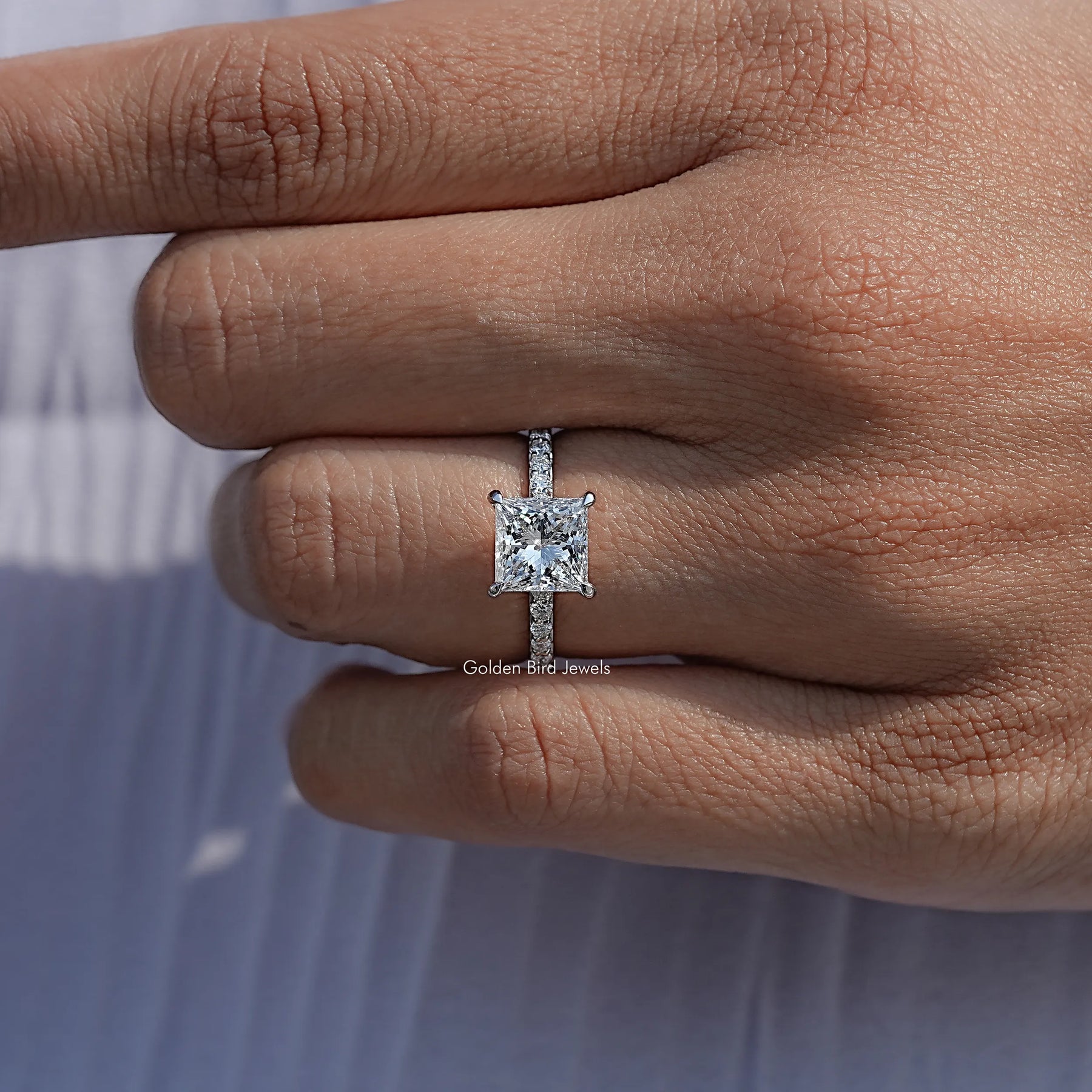 Princess Cut Lab Diamond Engagement Ring