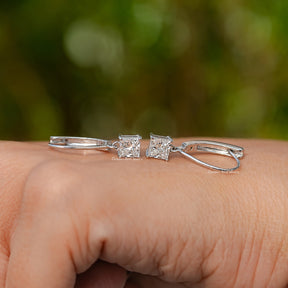 Princess Cut Lab Diamond Drop Earrings
