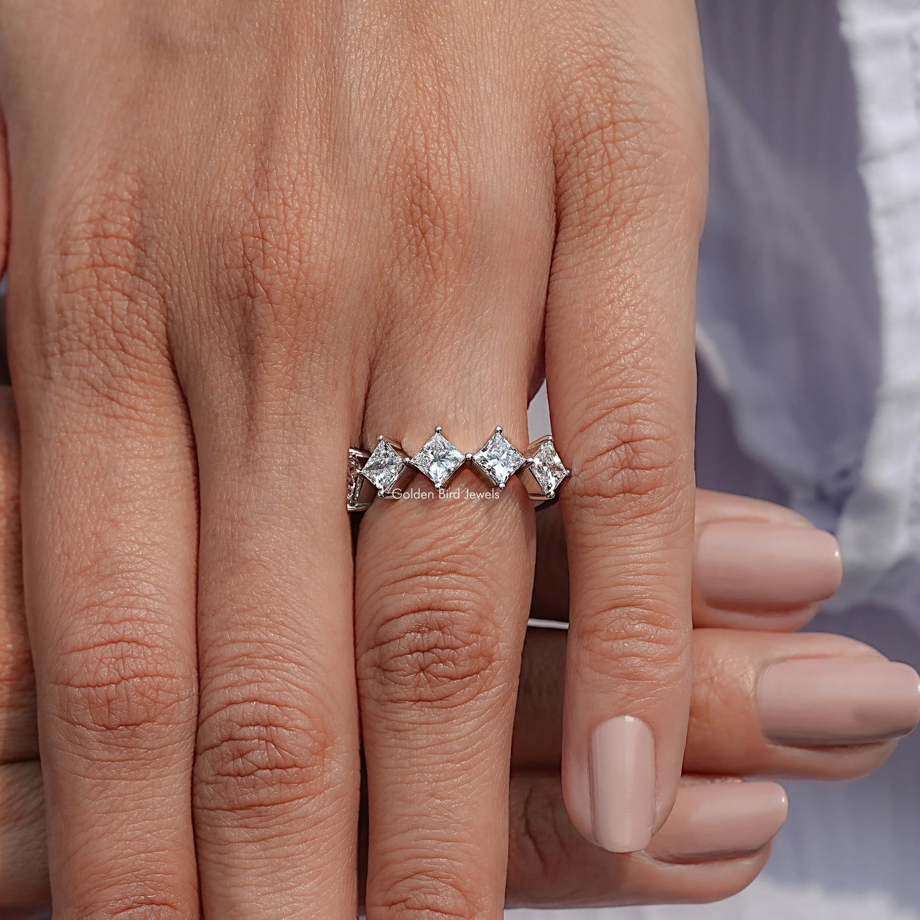 Princess Cut Lab Diamond Five Stone Ring