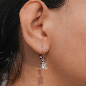 Princess Cut Lab Diamond Drop Earrings