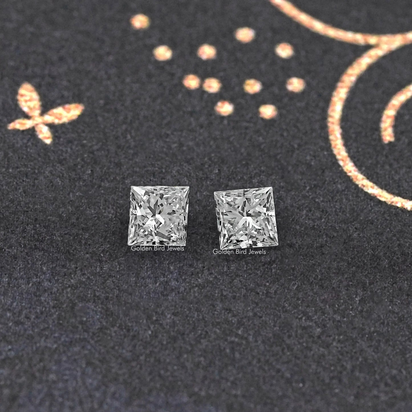 Princess Cut Lab Grown loose Diamond Pair