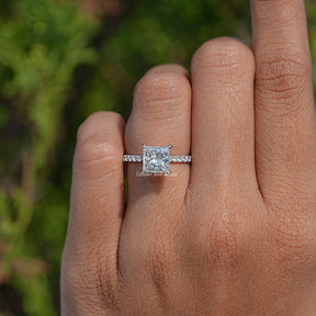 Princess Cut Lab Diamond Engagement Ring