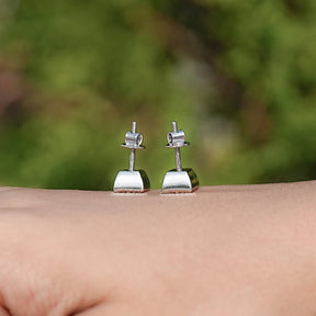 Princess Cut Lab Diamond Milgrain Stud Earrings