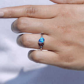 Two Stone Moissanite Engagement Ring 