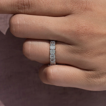Midi Bezel Set Eternity Band With Radiant Cut