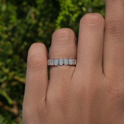Midi Bezel Set Eternity Band With Radiant Cut