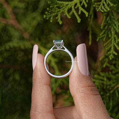Radiant Moissanite Gemstone Solitaire Engagement Ring