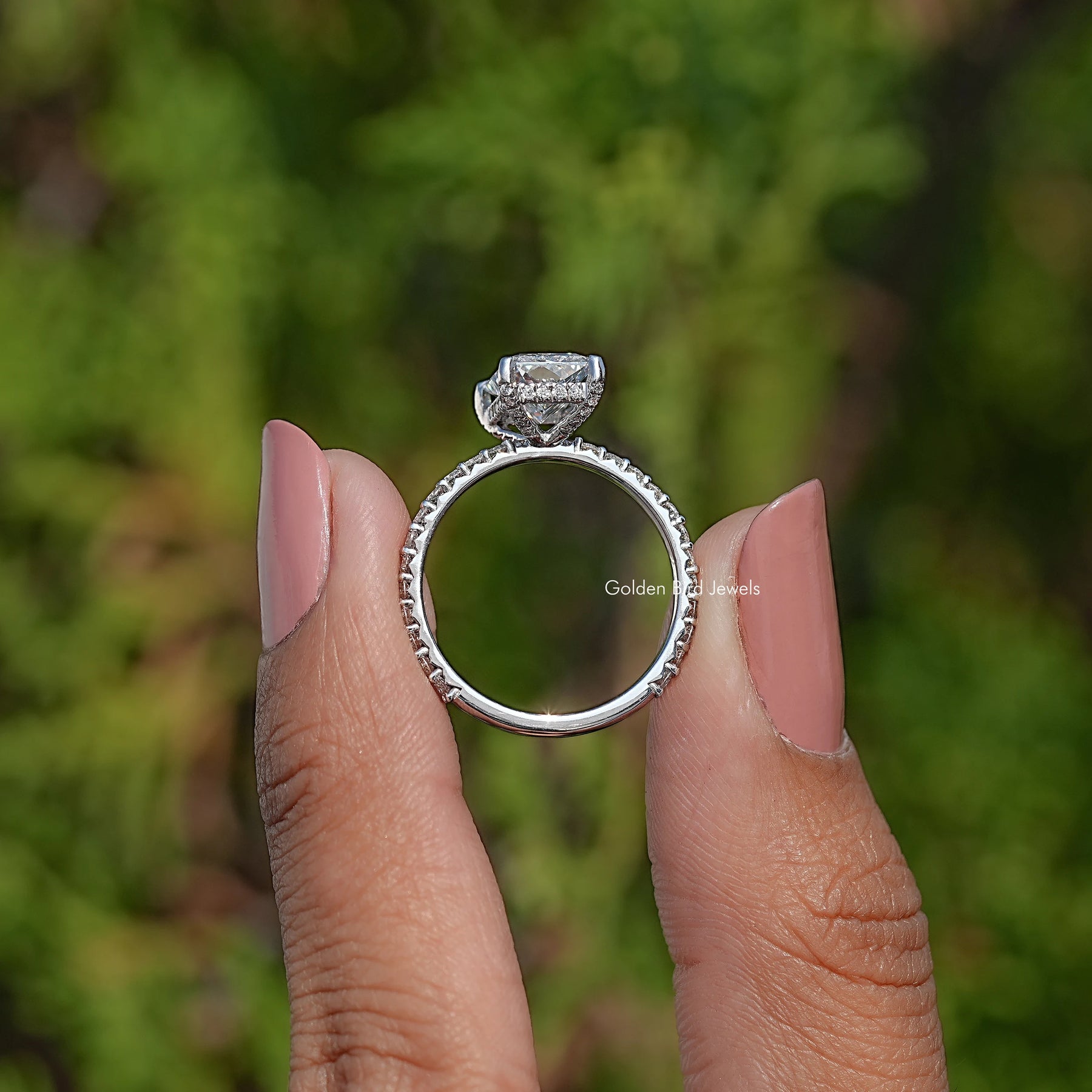 Radiant Shaped Accent Lab Diamond Ring