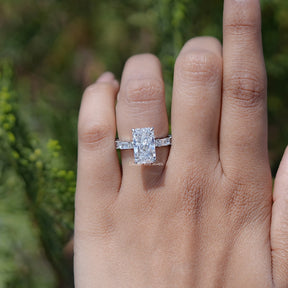 Radiant Cut Lab Diamond Accent Set Ring