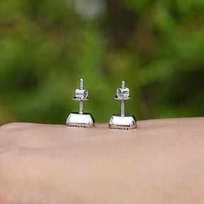 Radiant Lab Diamond Milgrain Bezel Stud Earrings