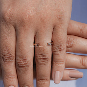 Rose Gold Leaf Style Open Cuff Wedding Band