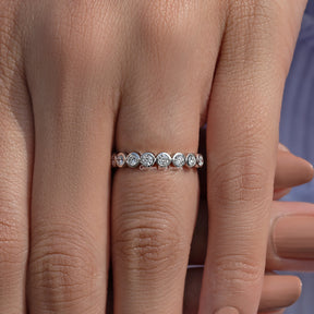 Round Bezel Set Lab Diamond Wedding Band