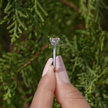 Yellow Round Cut Moissanite Solitaire Ring