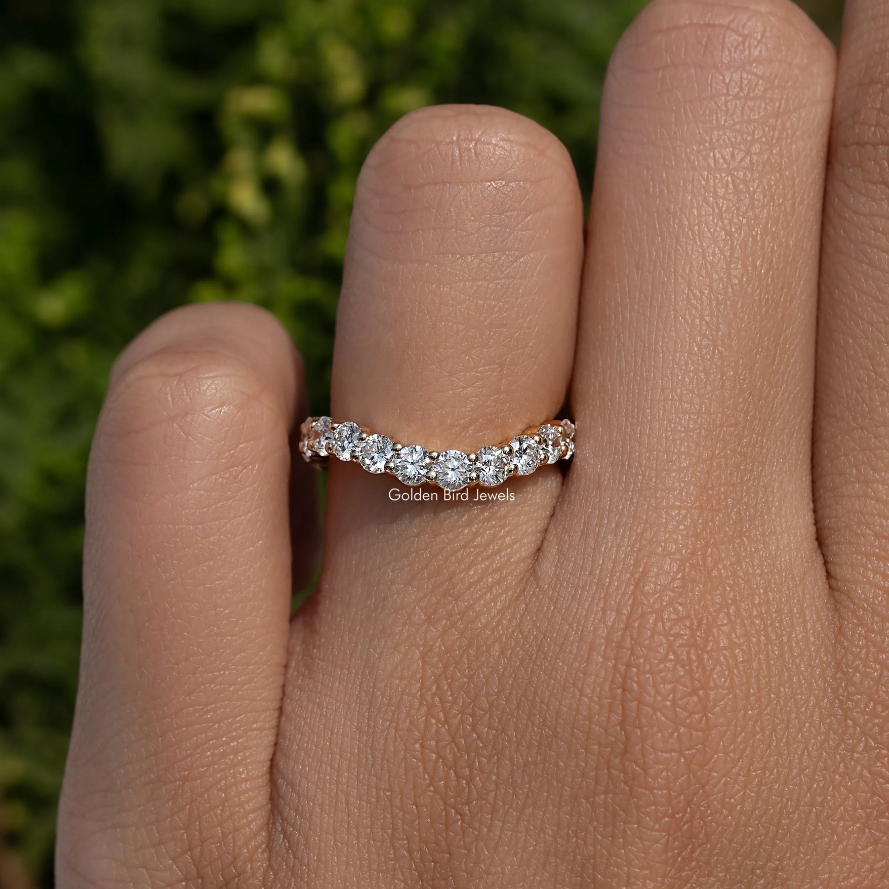 Round Cut Diamond Ring Full Eternity Band