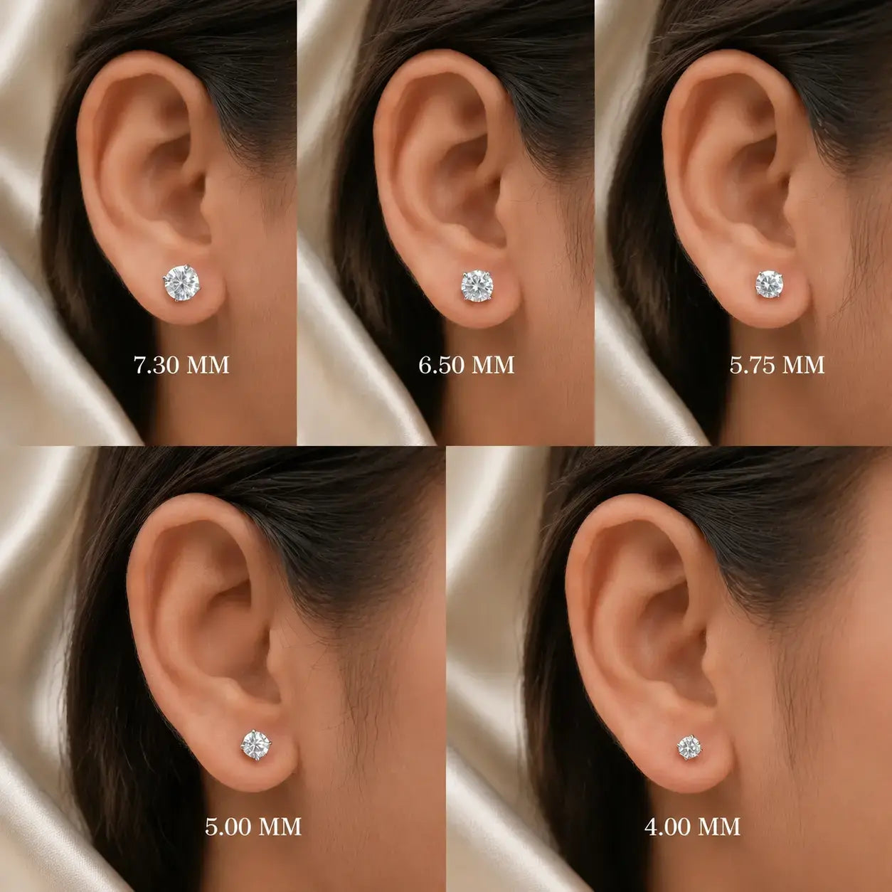 Round Cut Moissanite Solitaire Earring