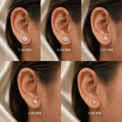 Round Cut Moissanite Solitaire Earring