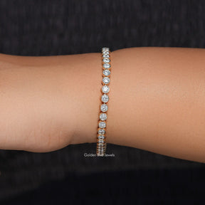 Bezel Set Round Cut Lab Diamond Bracelet