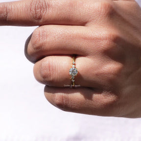 Top view of Lab Diamond Round Cut Ring for women 's wear