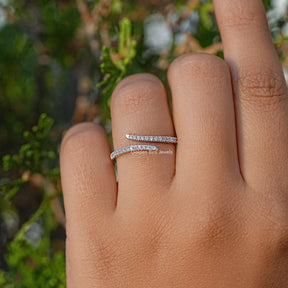 Round Cut Lab Diamond Open Cuff Band