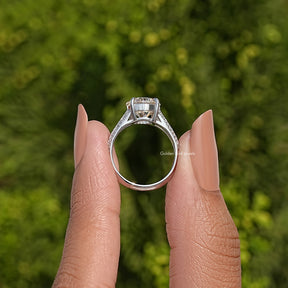 Round Cut Moissanite Accent Engagement Ring