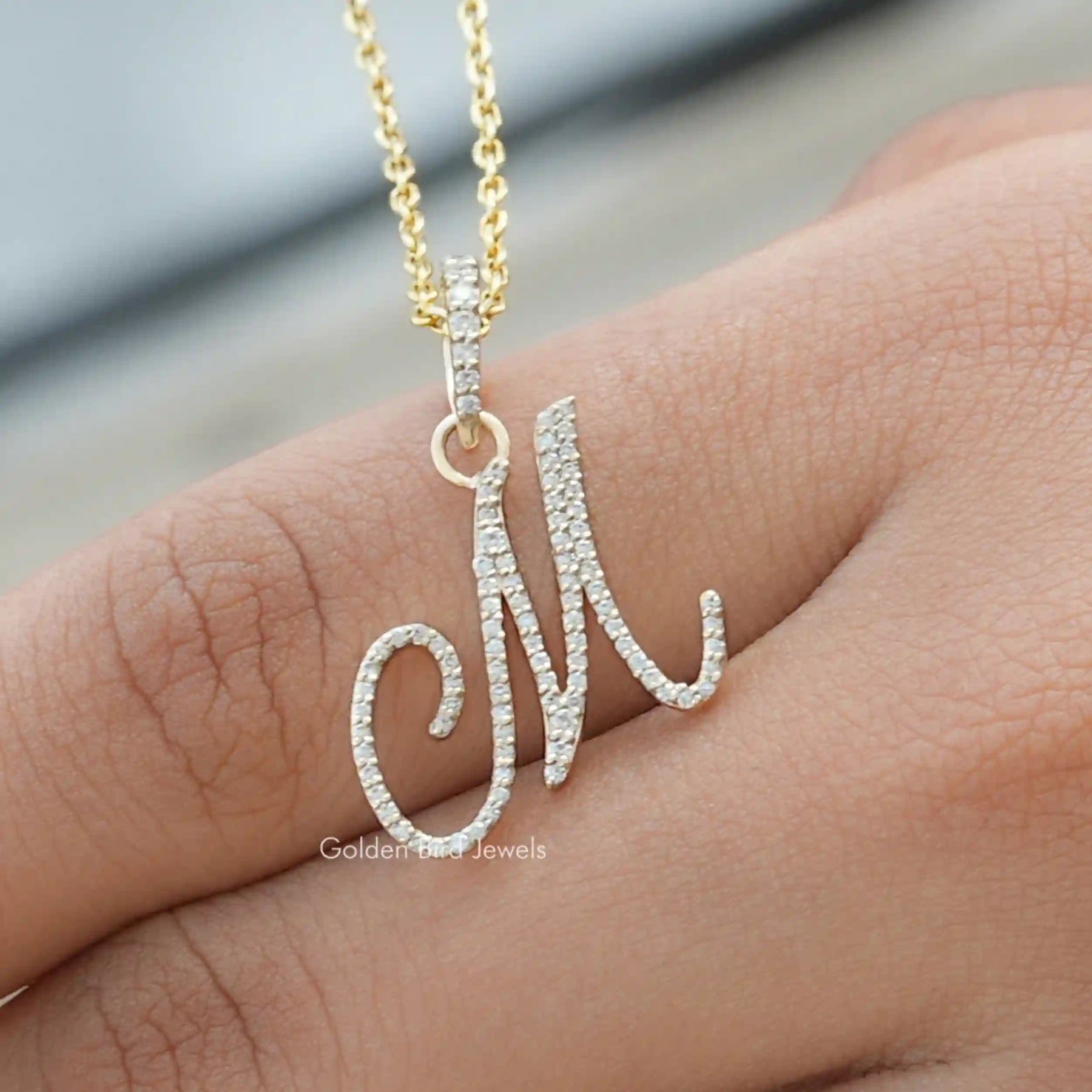 Close view of moissanite chain bracelet in secure setting 