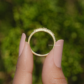 Round Cut Moissanite Dainty Band For Her