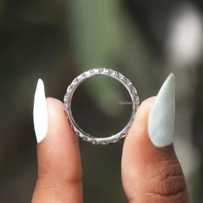Round Cut Moissanite Eternity Stacking Band