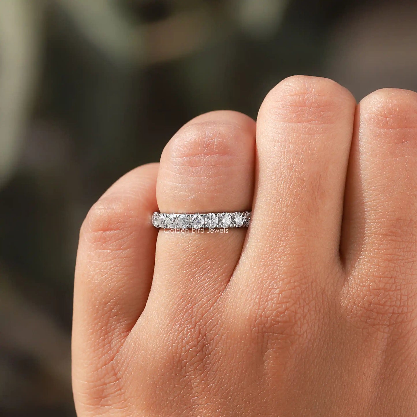 Round Cut Moissanite Eternity Stacking Band